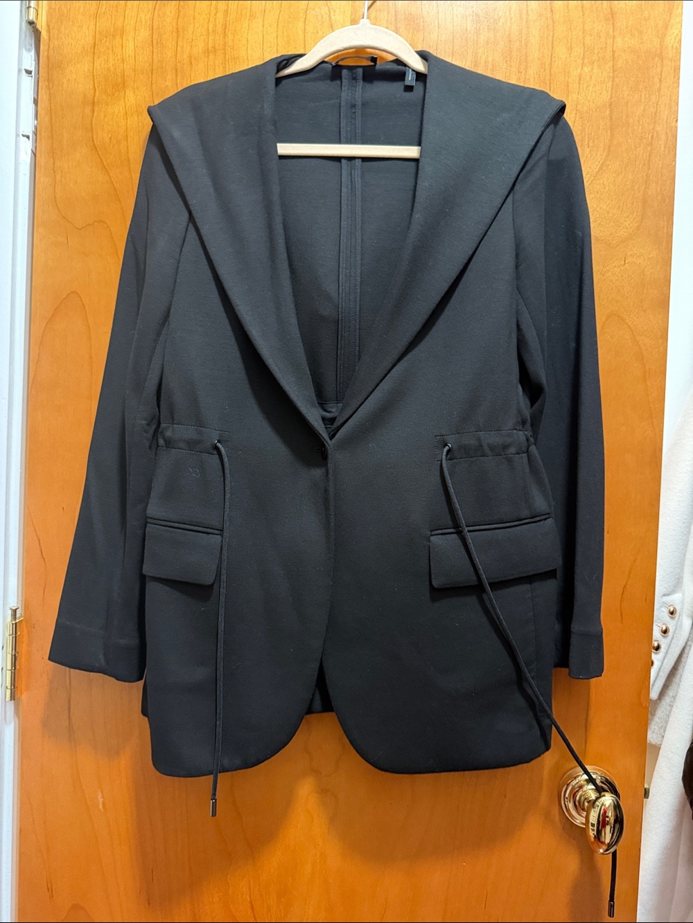Theory Black Hooded Blazer Jacket